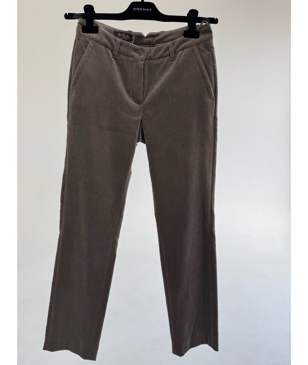 LORO PIANA Бежевые хлопковые брюки узкие, фото 2