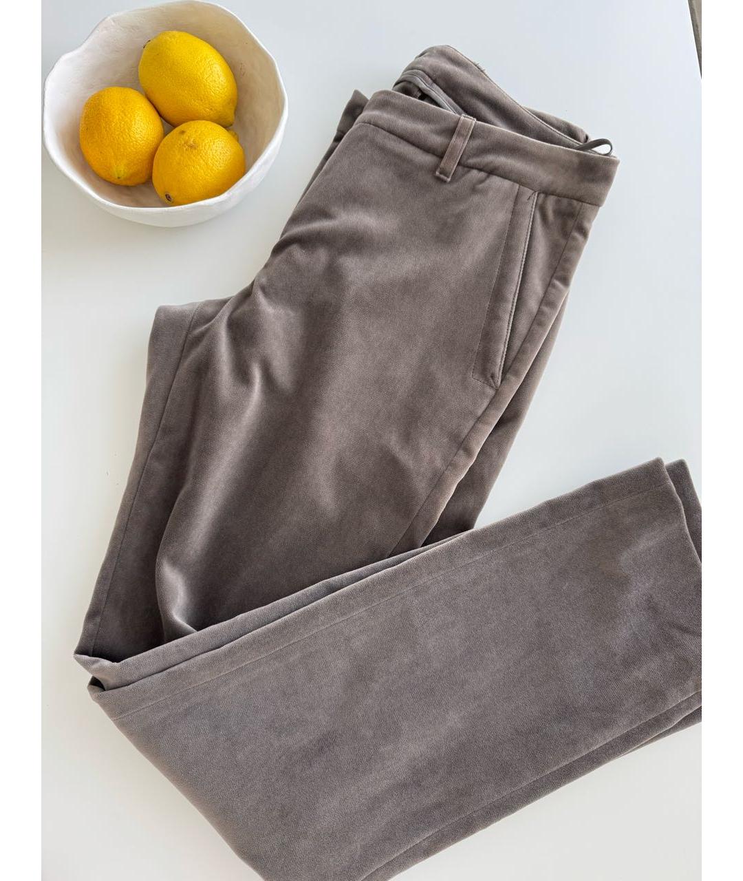 LORO PIANA Бежевые хлопковые брюки узкие, фото 3