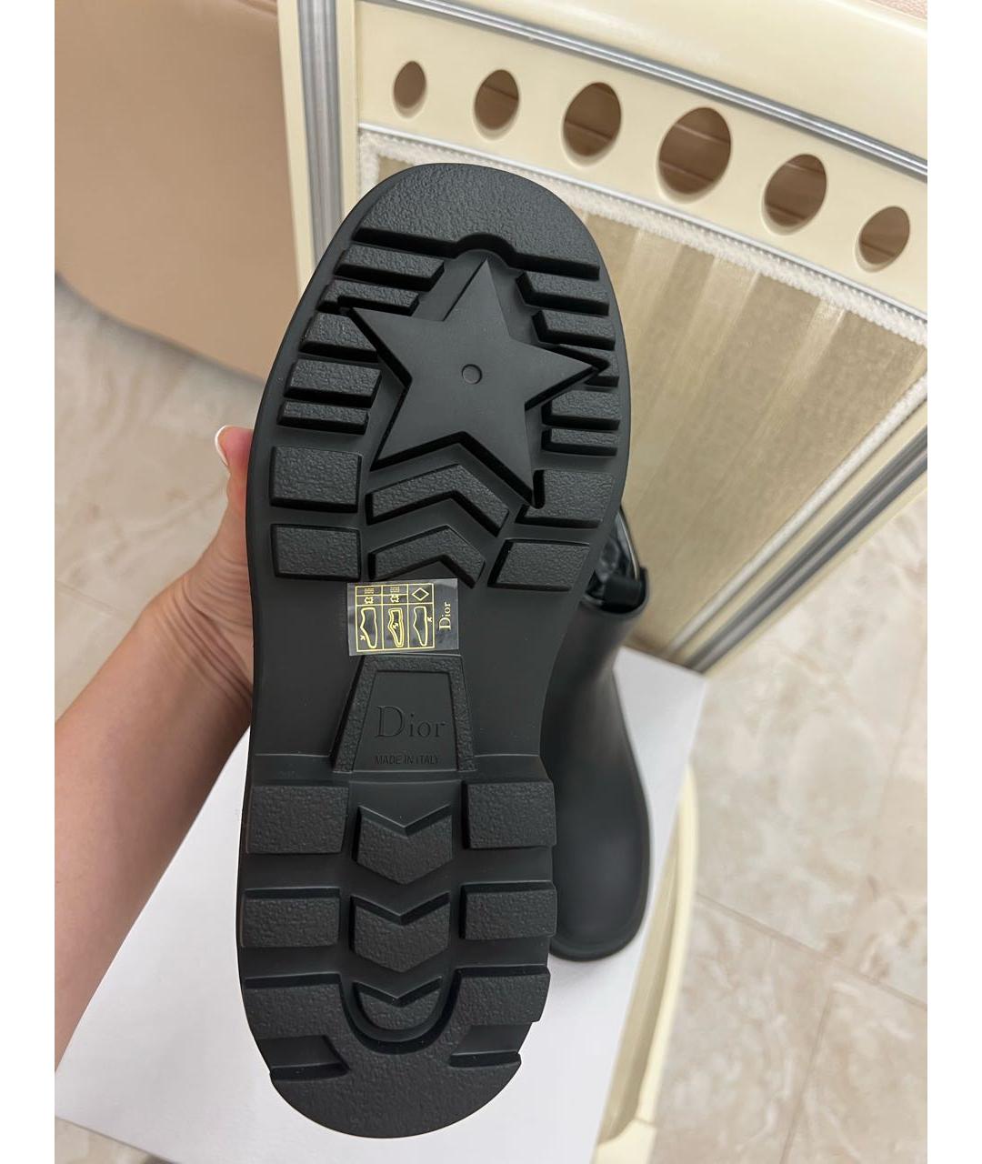 CHRISTIAN DIOR Черные кожаные ботинки, фото 6