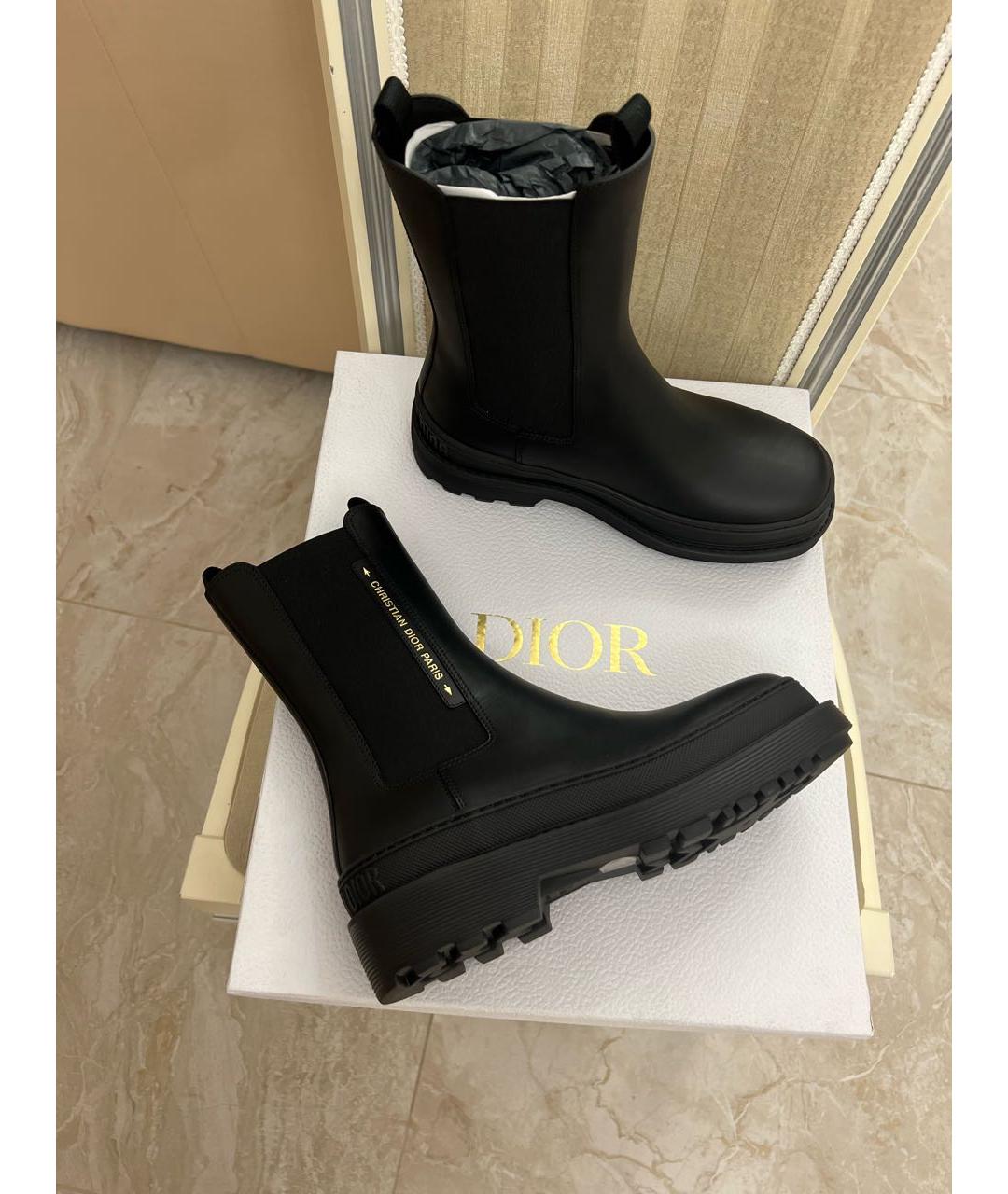 CHRISTIAN DIOR Черные кожаные ботинки, фото 3