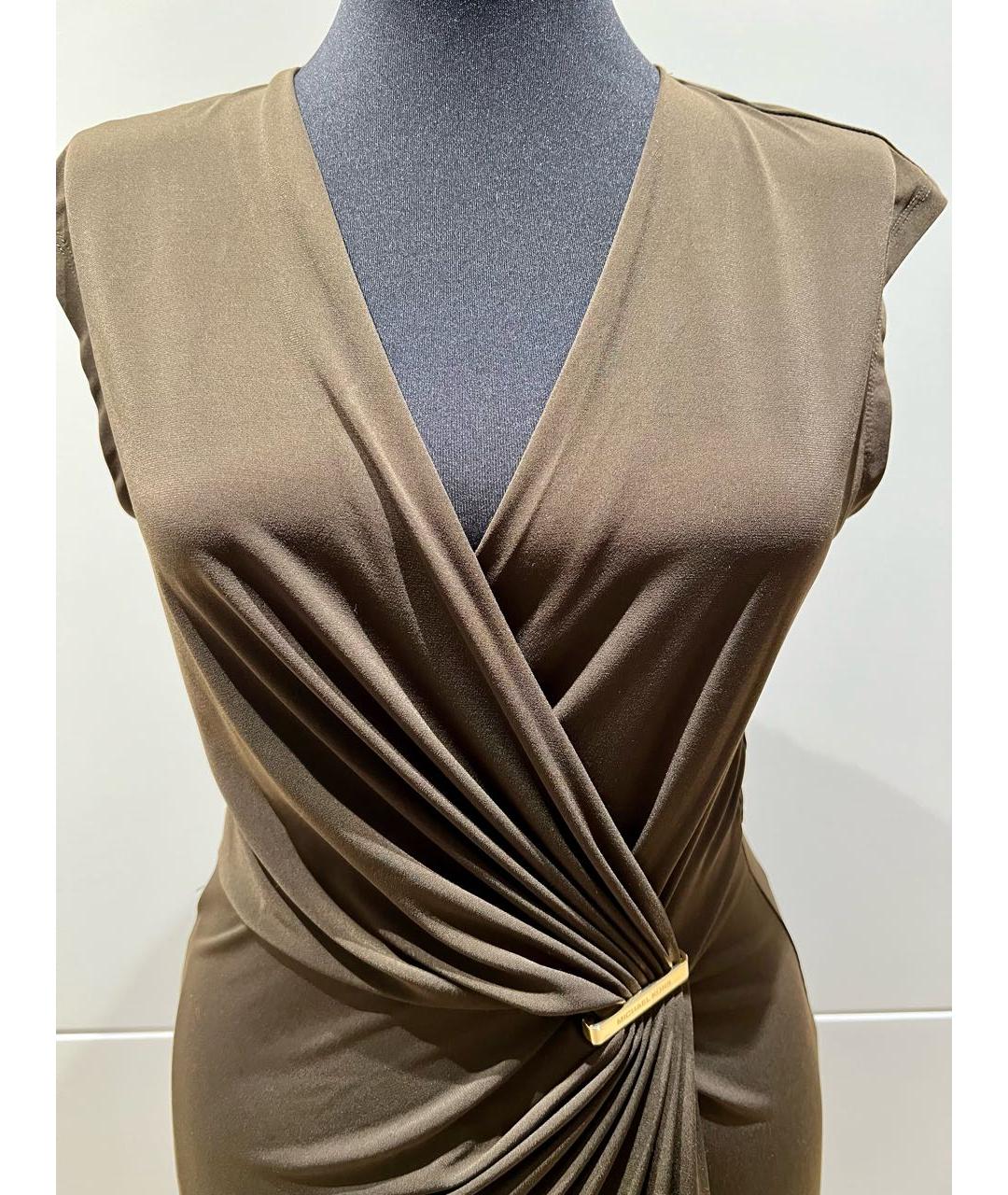 MICHAEL KORS Коричневое полиэстеровое коктейльное платье, фото 3