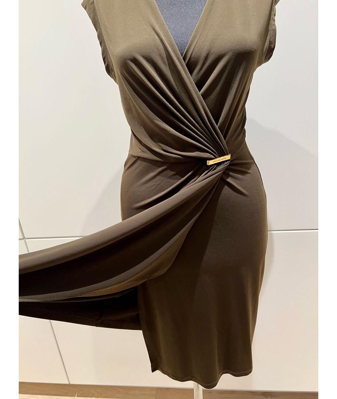 MICHAEL KORS Коричневое полиэстеровое коктейльное платье, фото 5
