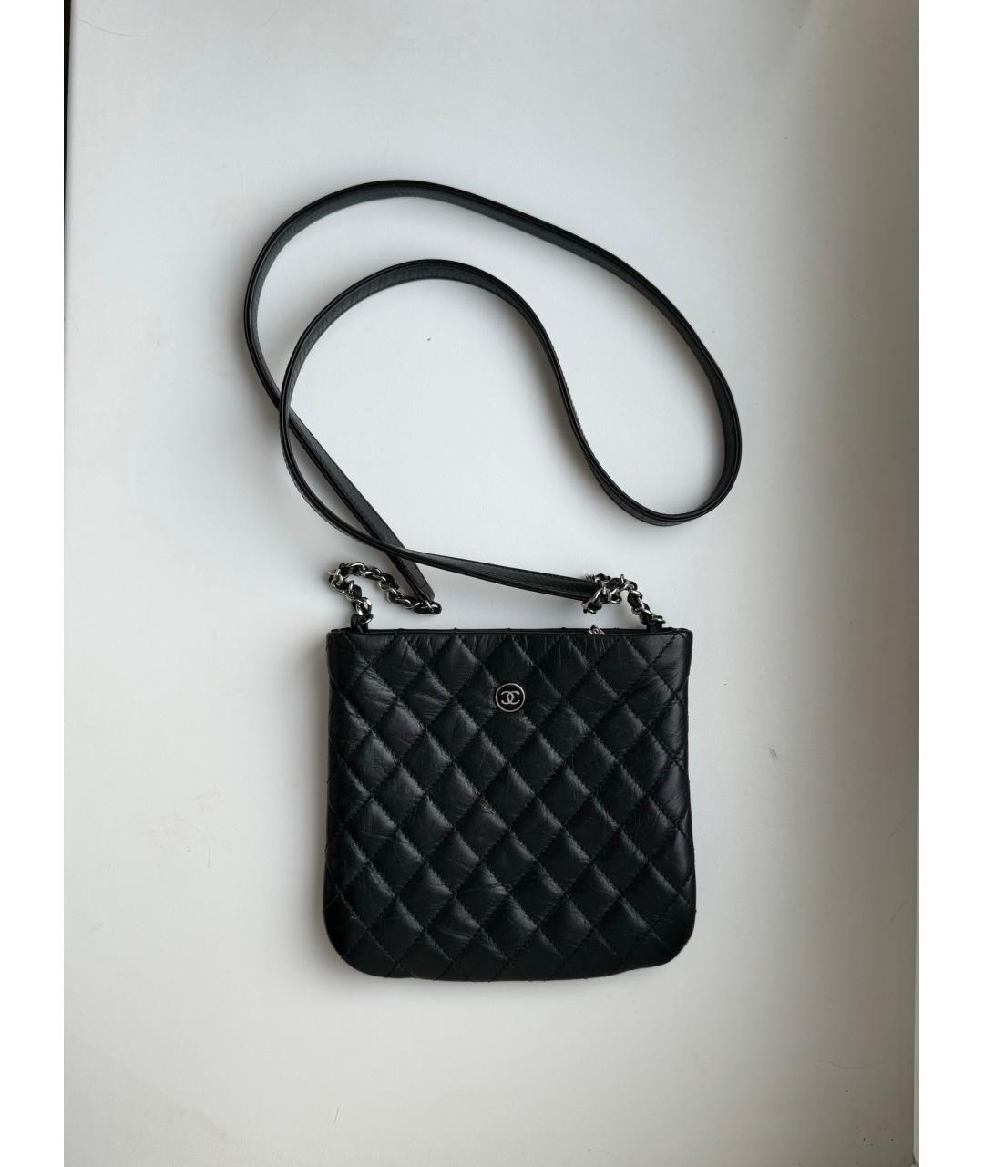 CHANEL PRE-OWNED Черная кожаная сумка через плечо, фото 10