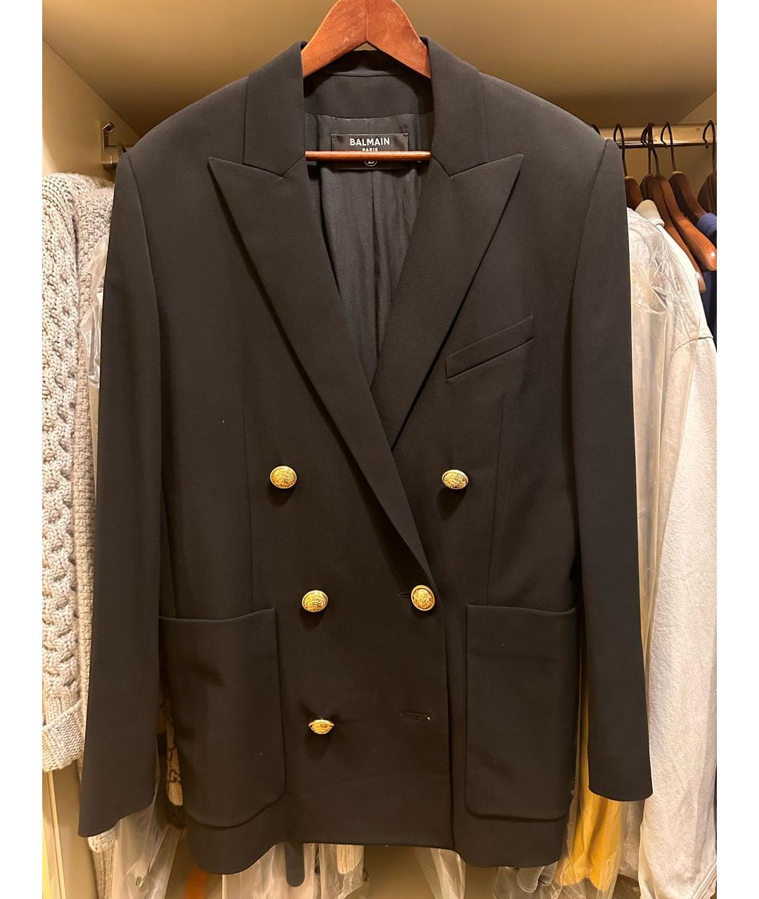 BALMAIN Черный вискозный жакет/пиджак, фото 3