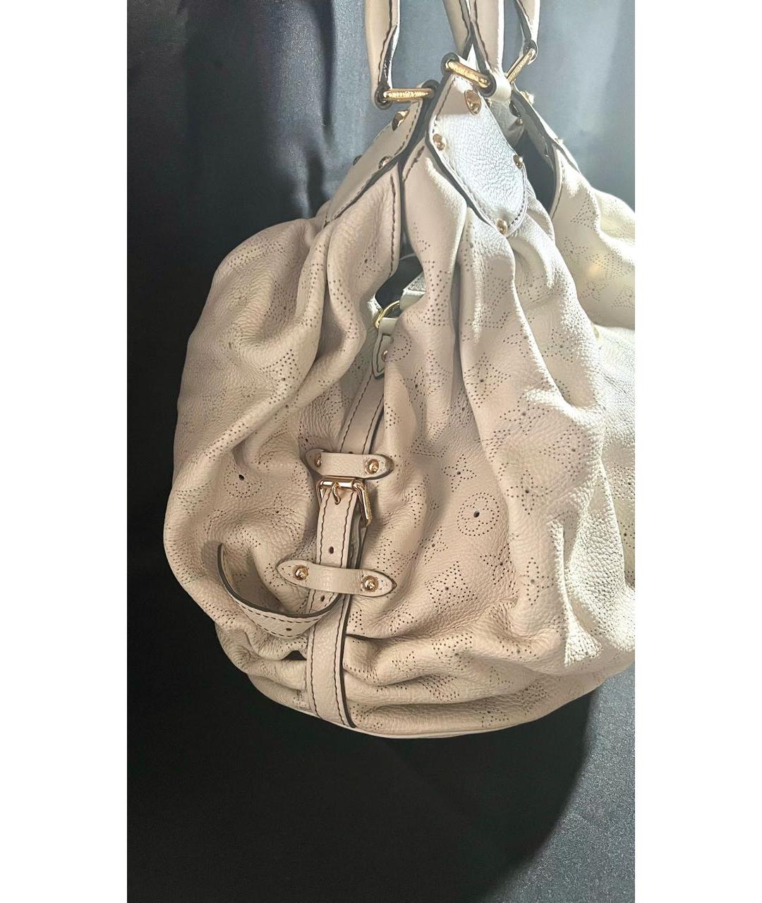 LOUIS VUITTON Бежевая кожаная сумка тоут, фото 3