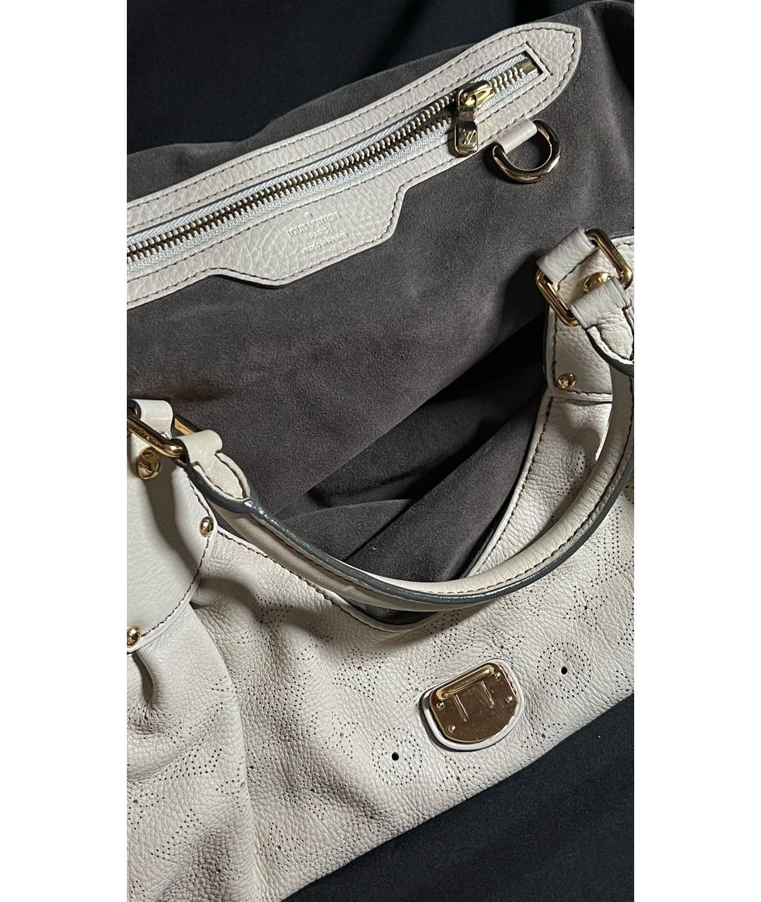 LOUIS VUITTON Бежевая кожаная сумка тоут, фото 4