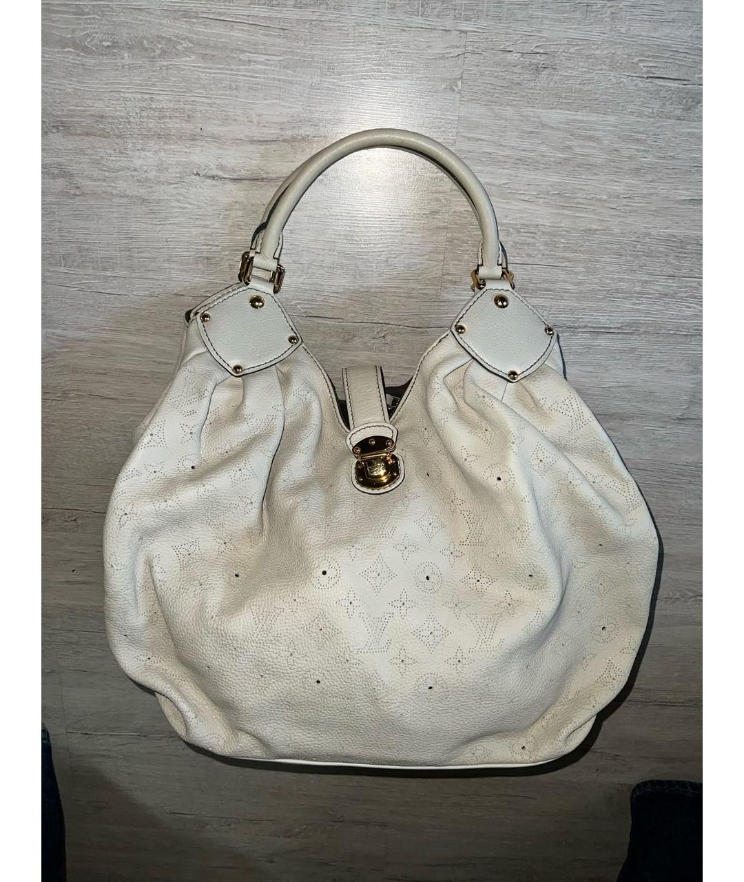 LOUIS VUITTON Бежевая кожаная сумка тоут, фото 9