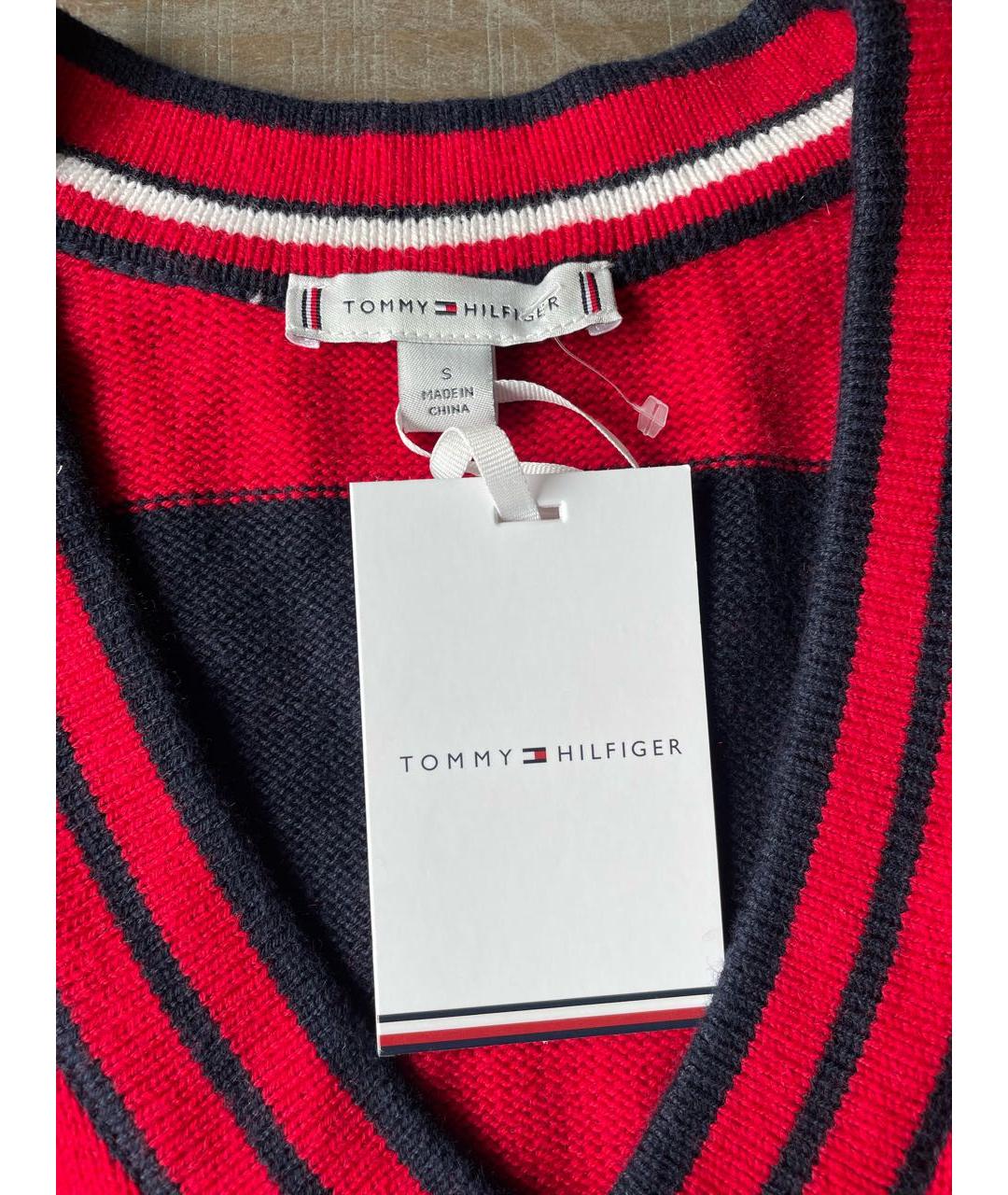 TOMMY HILFIGER Красный хлопковый джемпер / свитер, фото 5