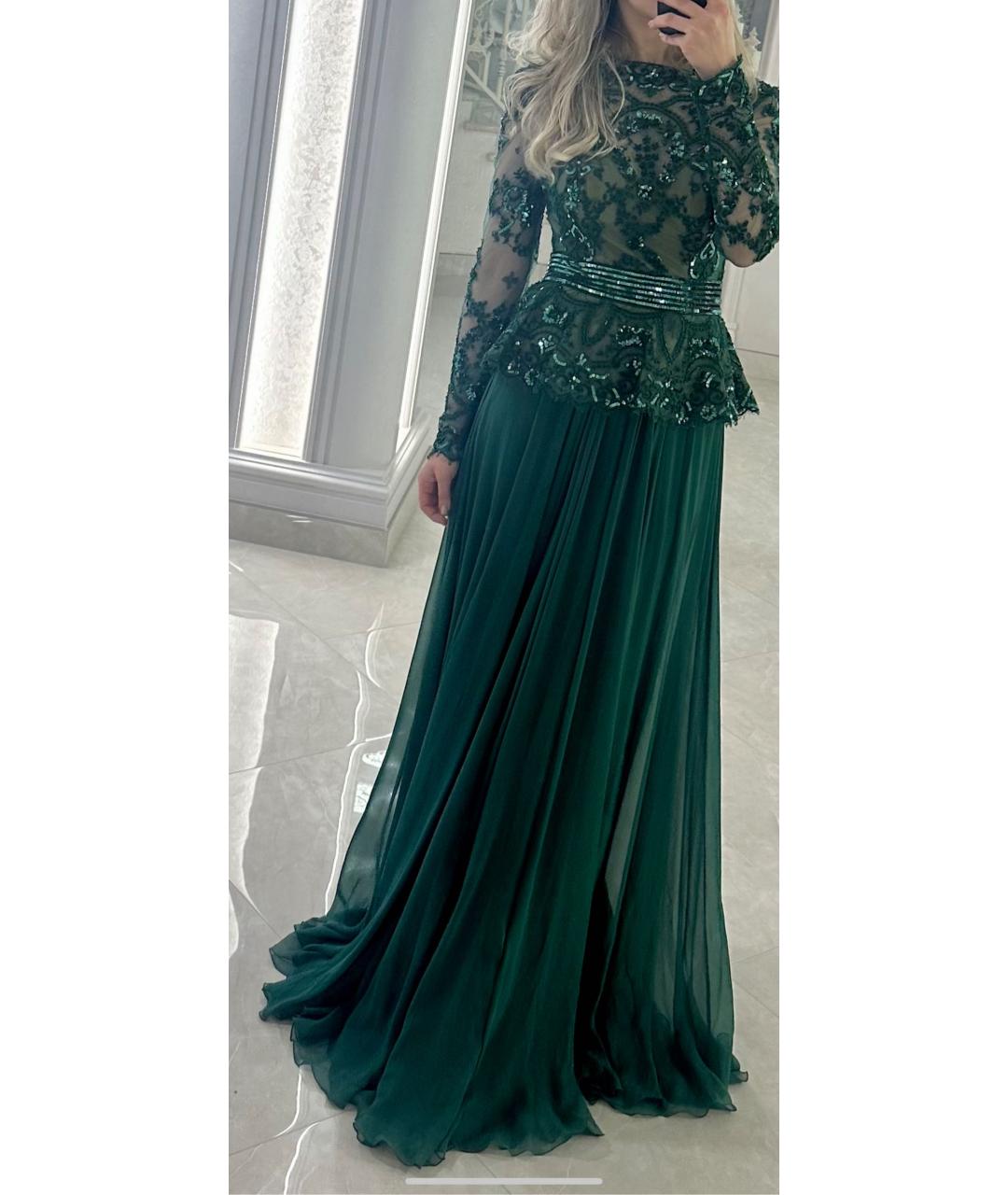 ZUHAIR MURAD Зеленые шелковое вечернее платье, фото 4