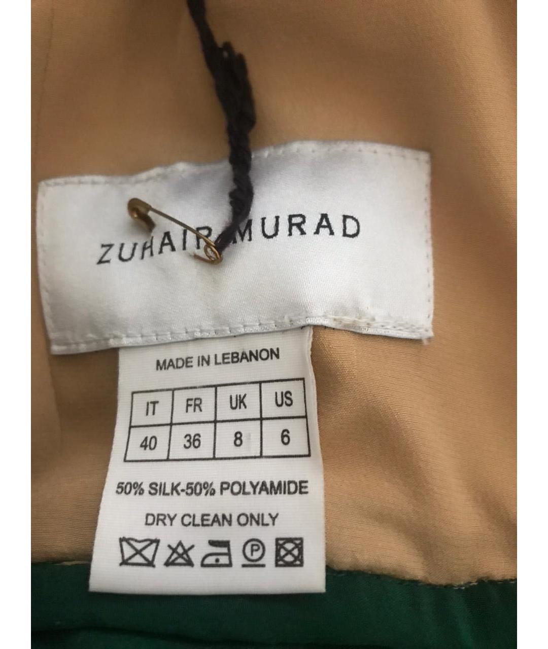 ZUHAIR MURAD Зеленые шелковое вечернее платье, фото 3