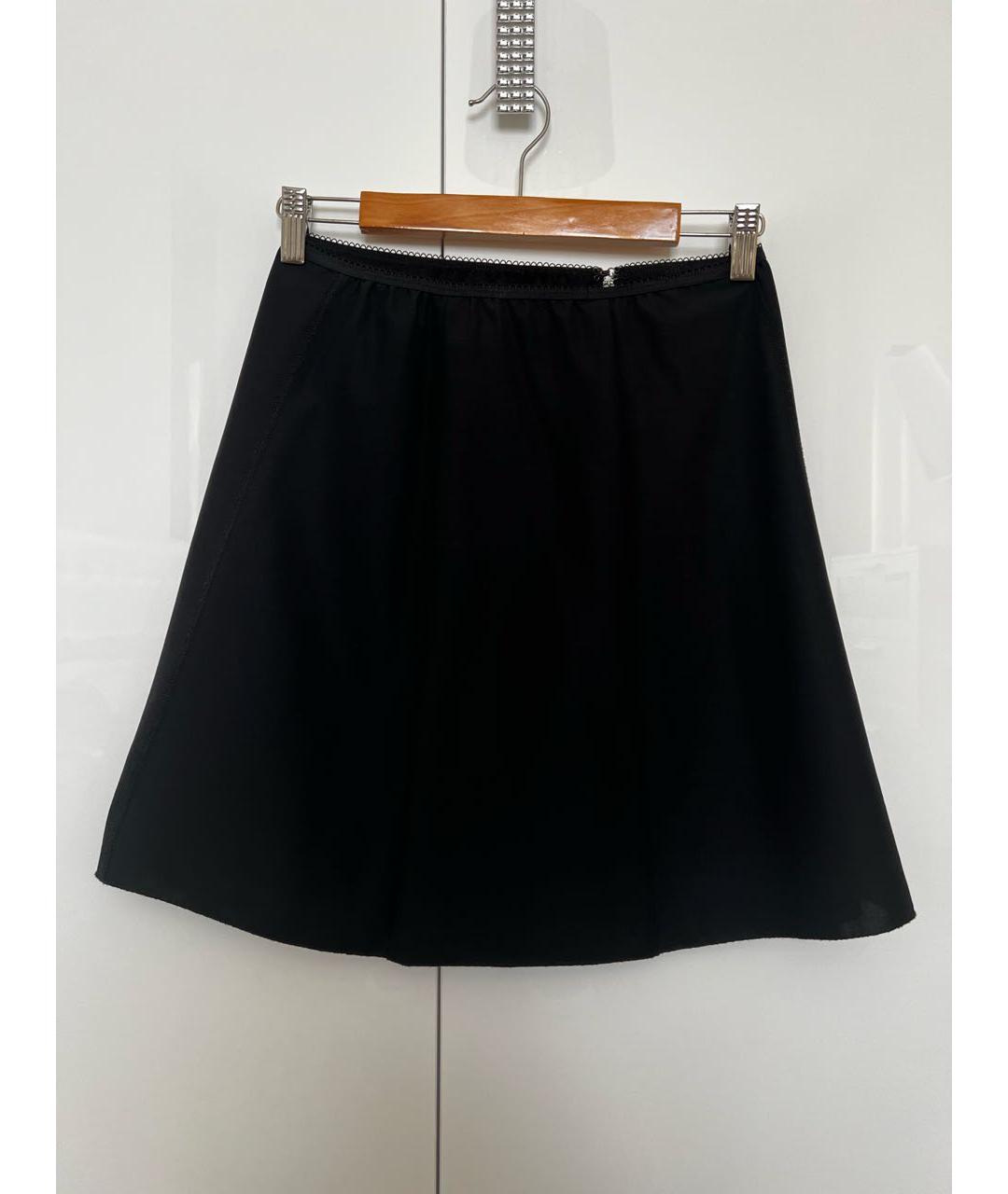 HELMUT LANG Черная полиамидовая юбка мини, фото 2
