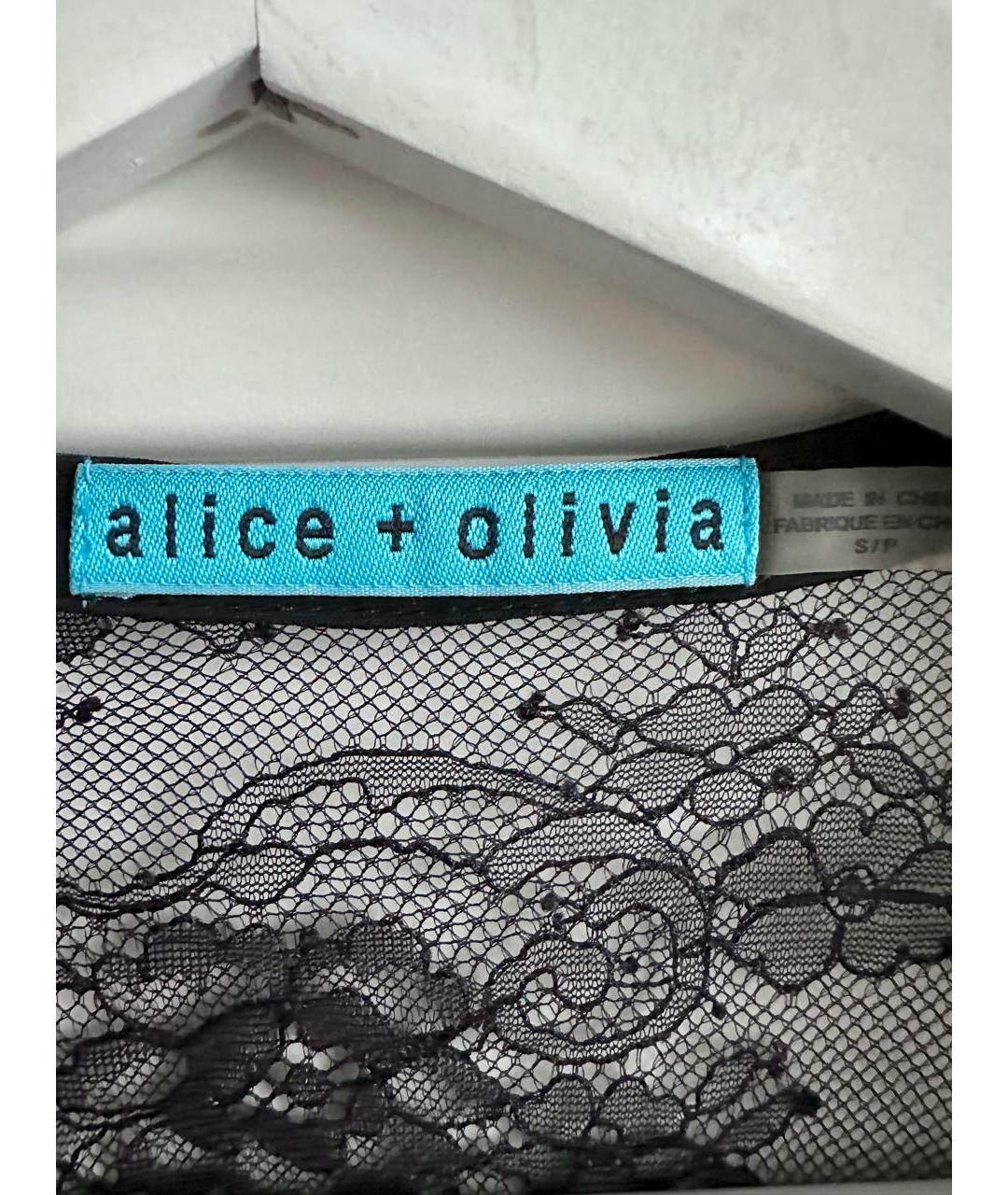 ALICE+OLIVIA Черная шелковая блузы, фото 4