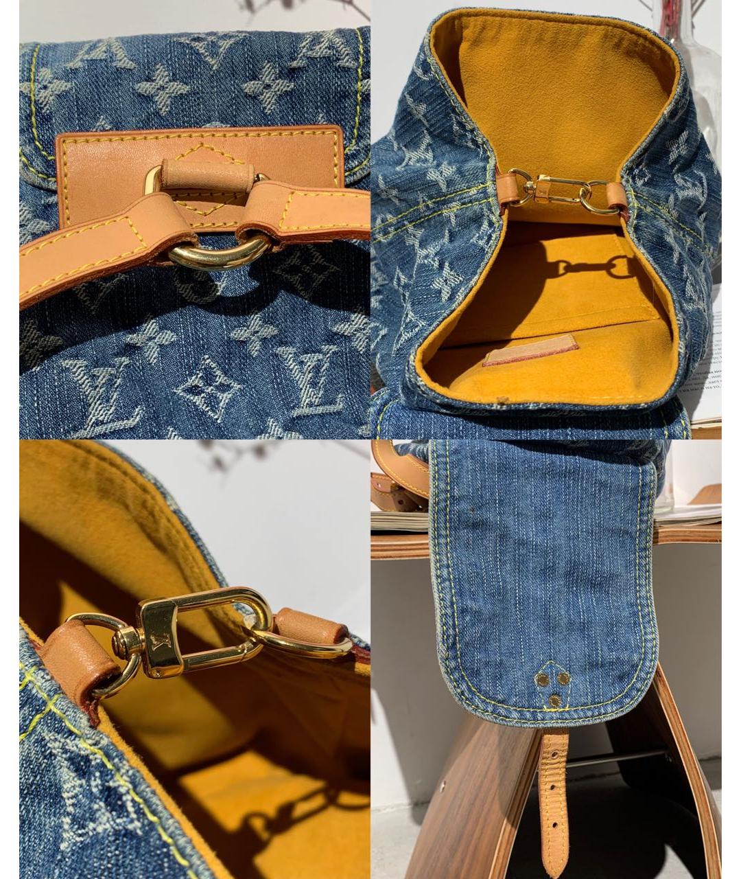 LOUIS VUITTON Синий деним рюкзак, фото 7