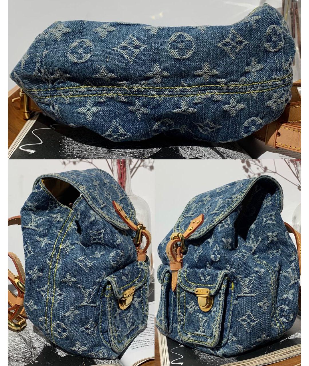 LOUIS VUITTON Синий деним рюкзак, фото 5
