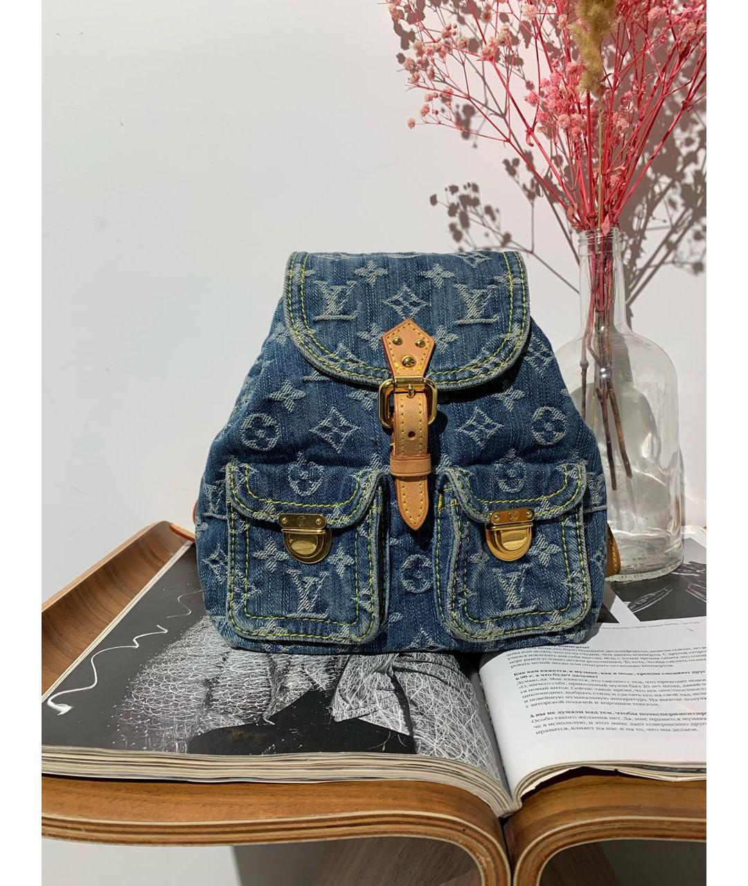 LOUIS VUITTON Синий деним рюкзак, фото 2