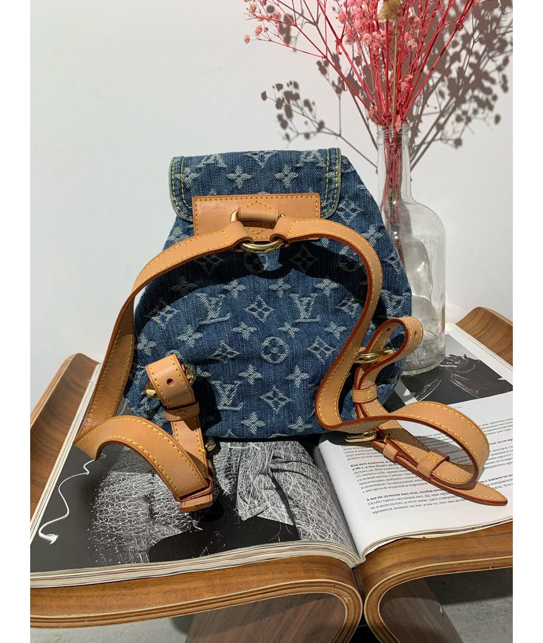 LOUIS VUITTON Синий деним рюкзак, фото 3