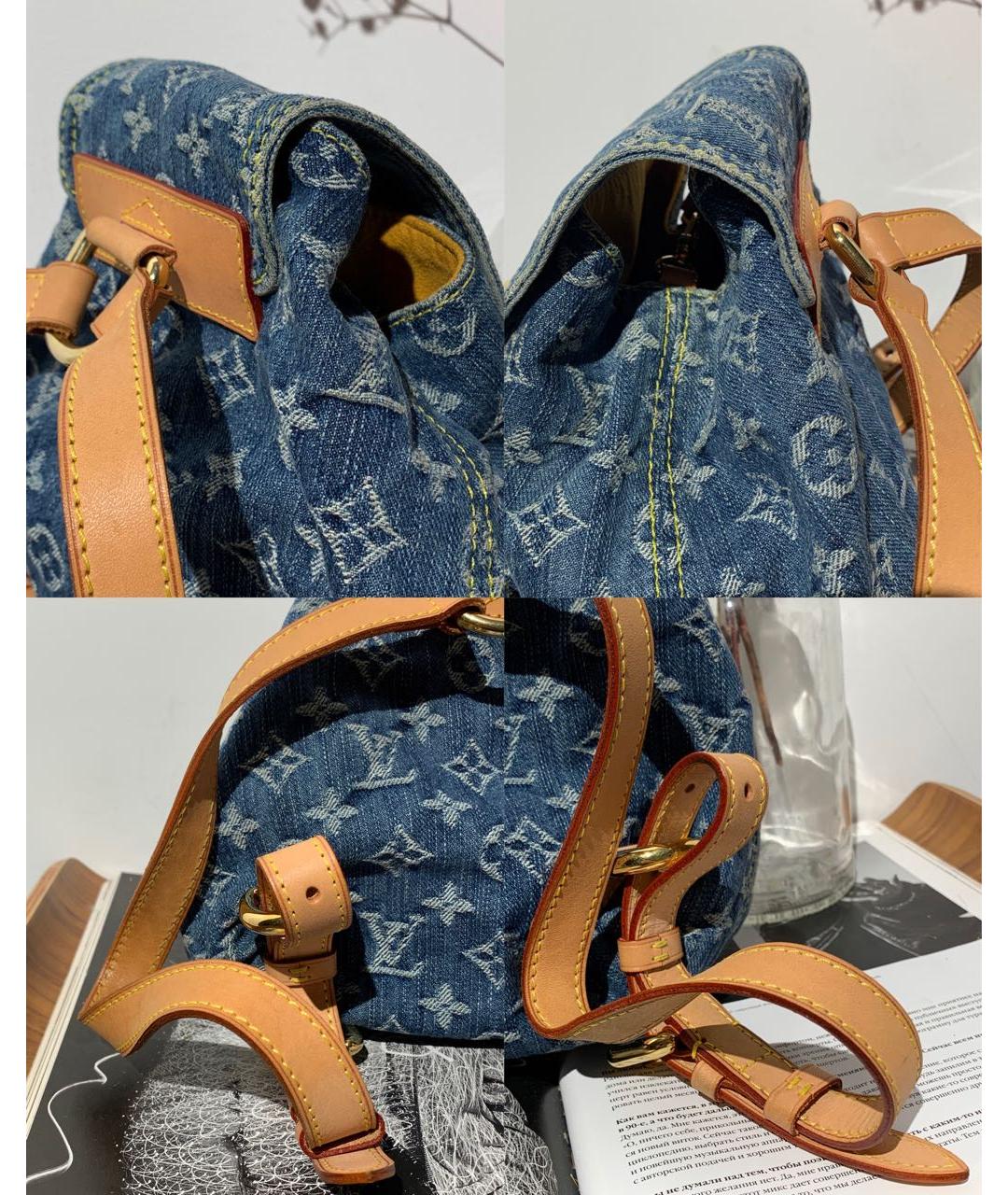 LOUIS VUITTON Синий деним рюкзак, фото 6