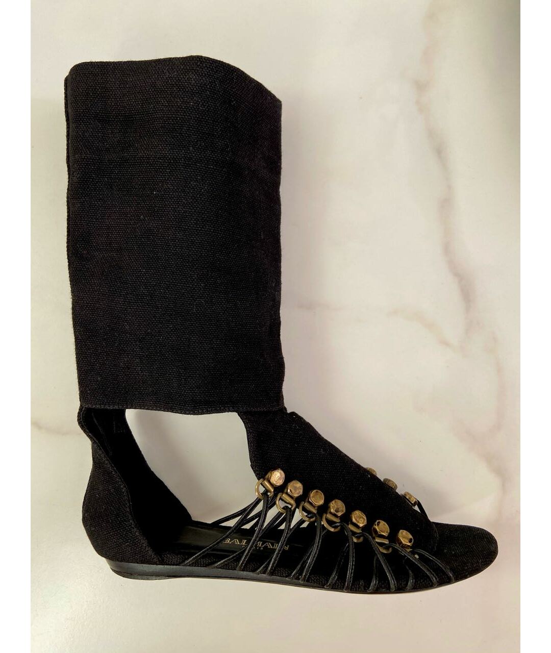 BALMAIN Черные кожаные сандалии, фото 9