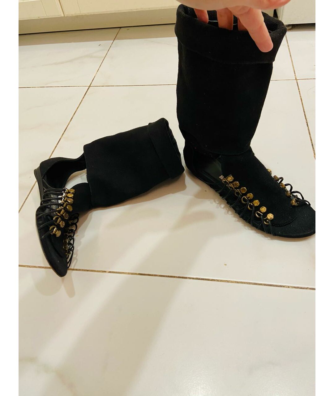 BALMAIN Черные кожаные сандалии, фото 7