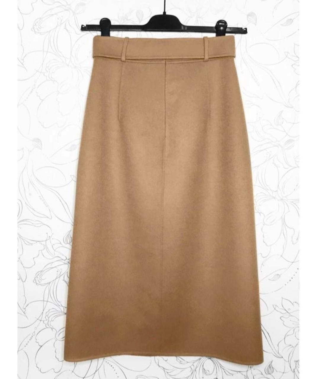 'S MAX MARA Бежевая шерстяная юбка миди, фото 6