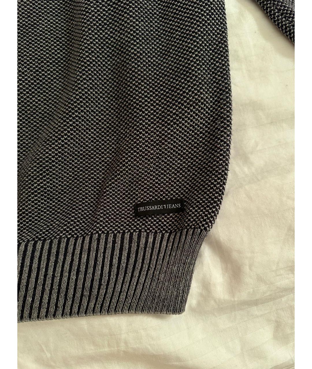 TRUSSARDI Серый хлопковый джемпер / свитер, фото 4