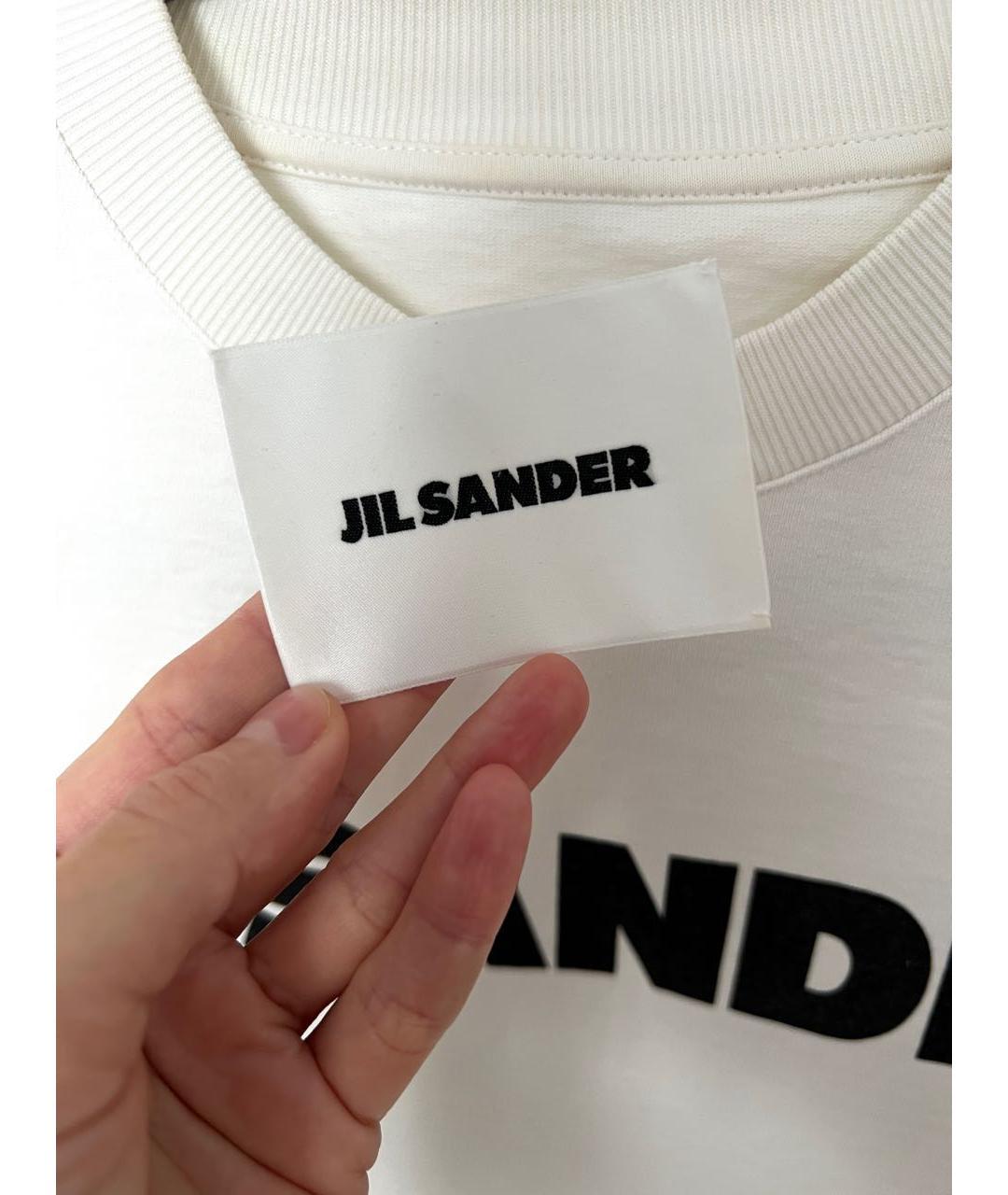 JIL SANDER Белая хлопковая футболка, фото 4
