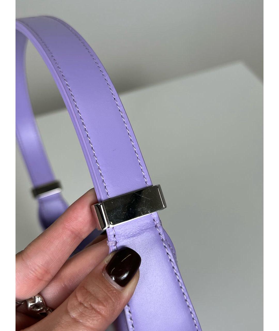 BURBERRY Фиолетовая кожаная сумка с короткими ручками, фото 8