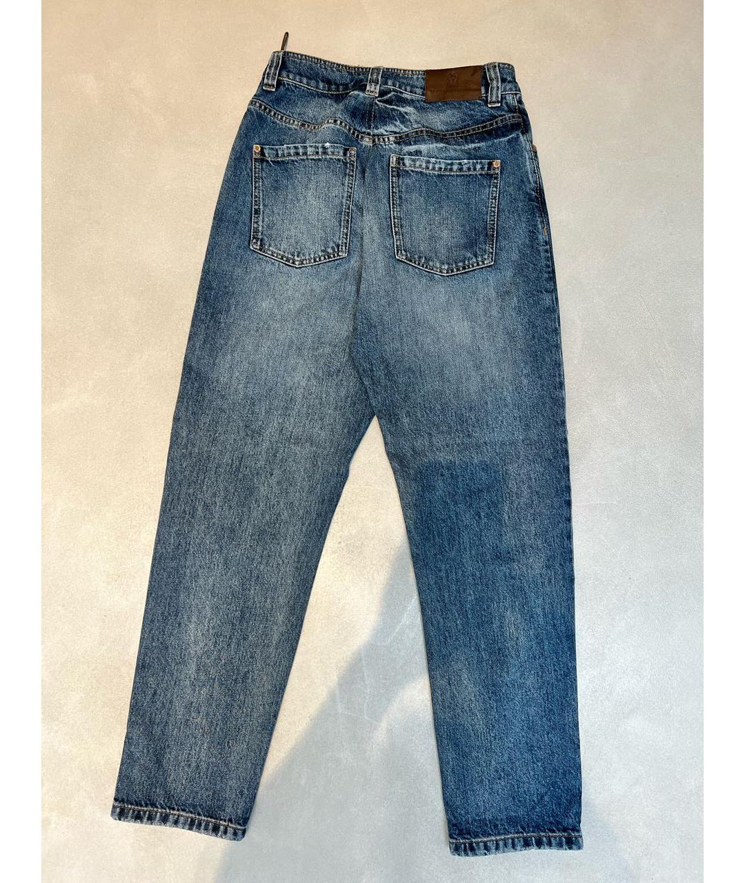 BRUNELLO CUCINELLI Синие хлопковые прямые джинсы, фото 2