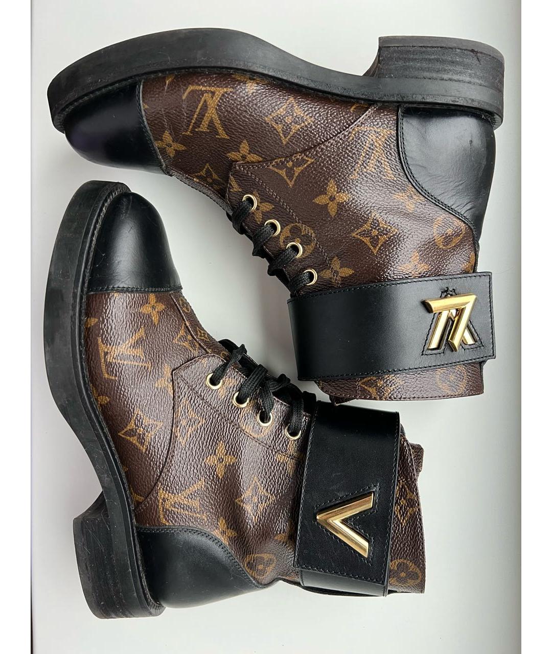 LOUIS VUITTON Коричневые кожаные ботинки, фото 5