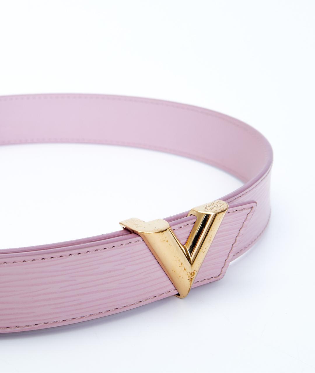 LOUIS VUITTON Розовый кожаный ремень, фото 3