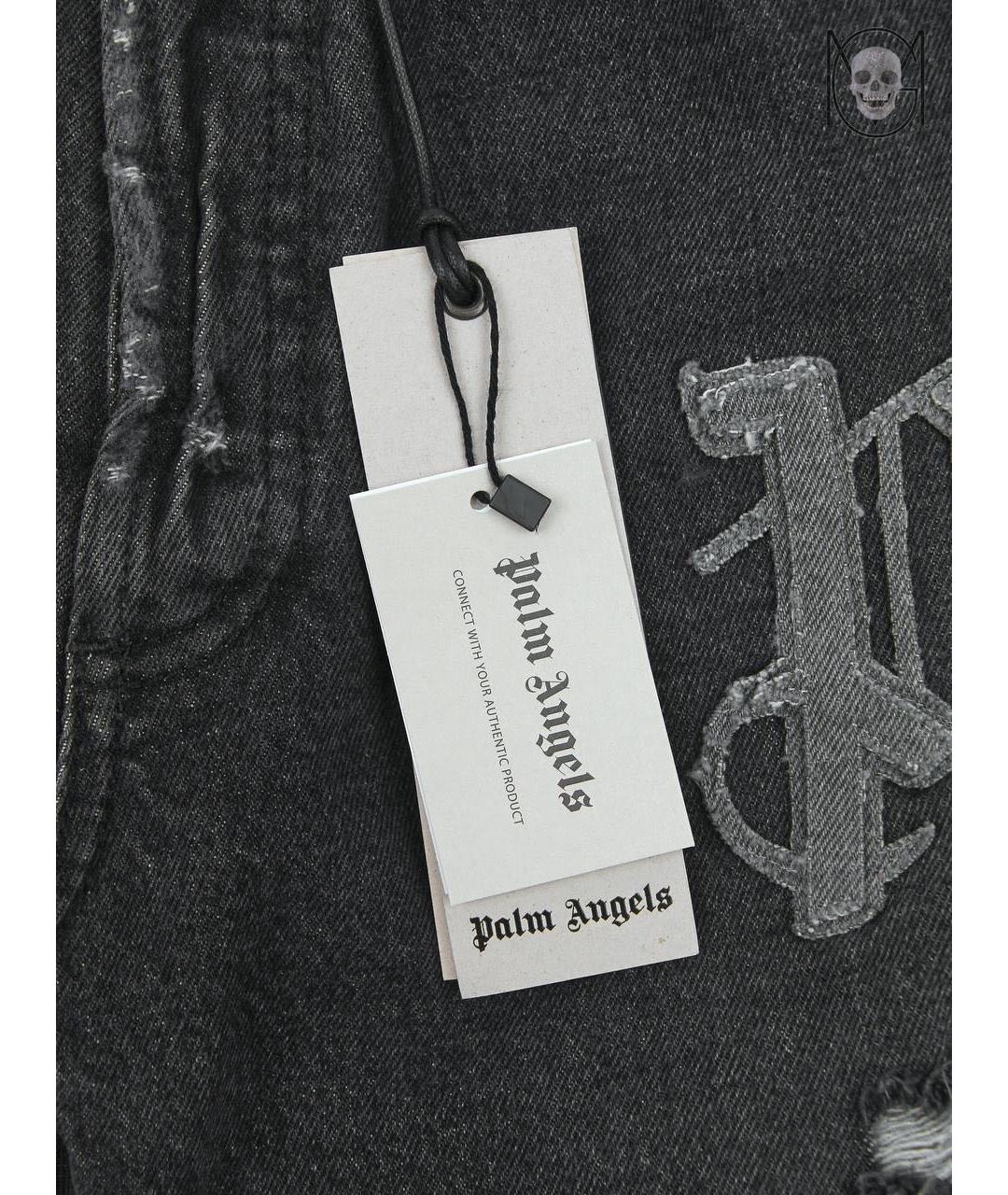 PALM ANGELS Черные хлопко-полиэстеровые джинсы, фото 8