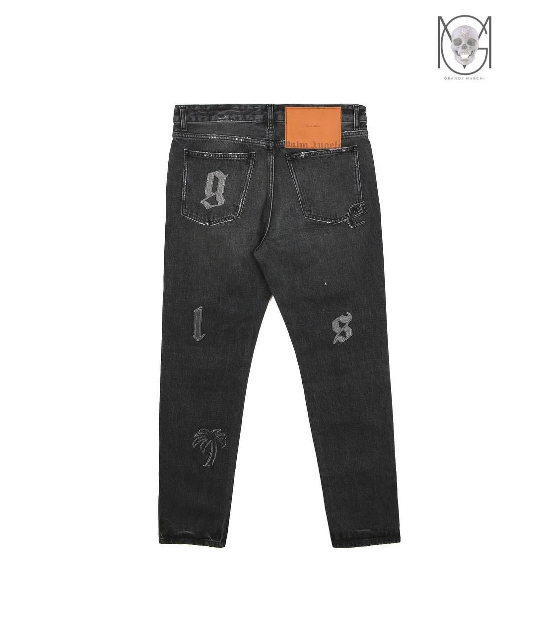 PALM ANGELS Черные хлопко-полиэстеровые джинсы, фото 2