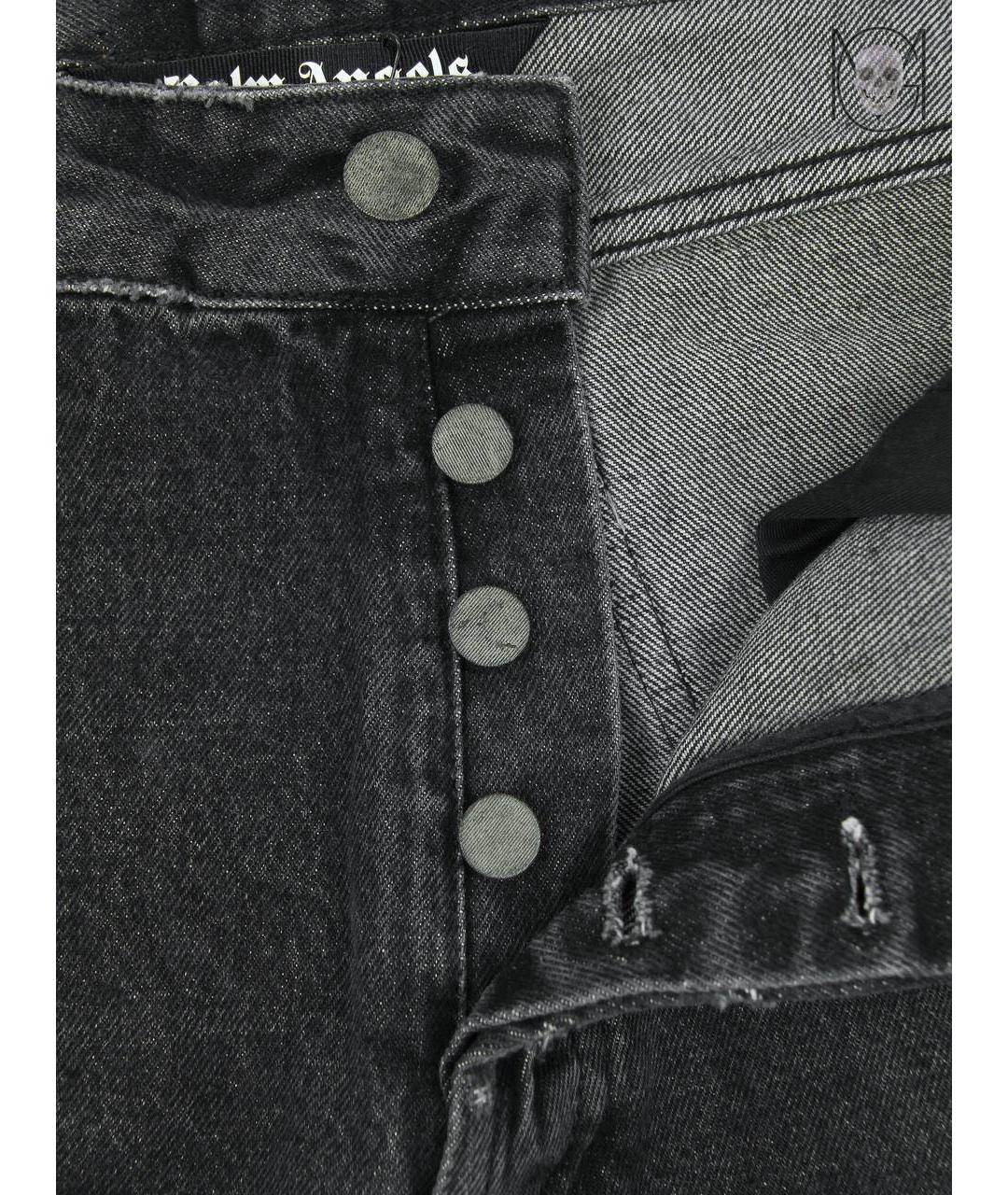 PALM ANGELS Черные хлопко-полиэстеровые джинсы, фото 7
