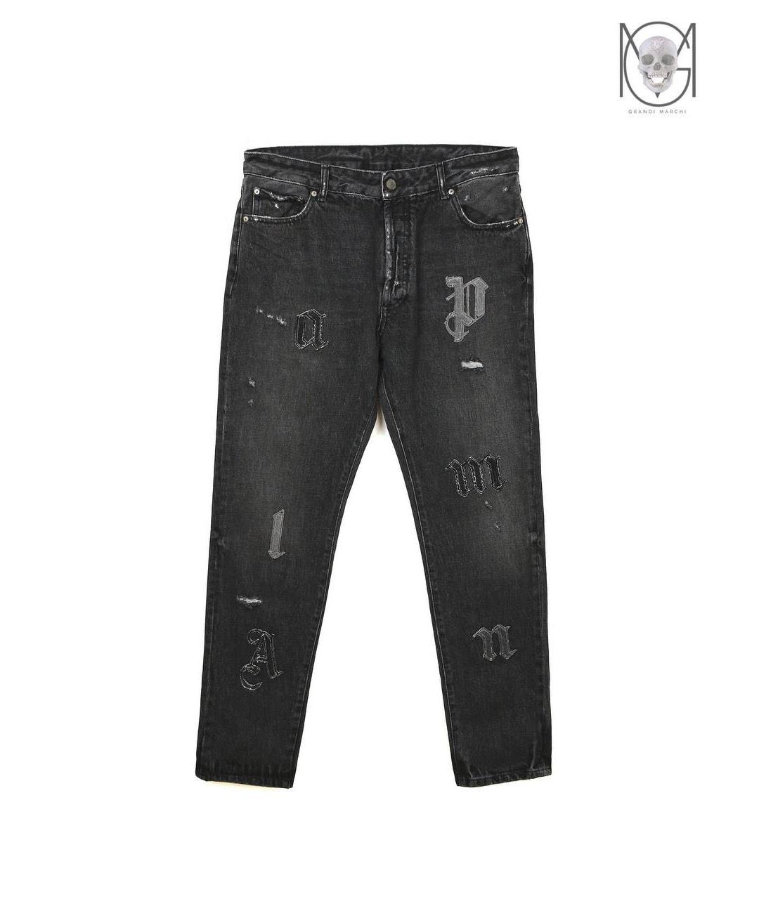 PALM ANGELS Черные хлопко-полиэстеровые джинсы, фото 9