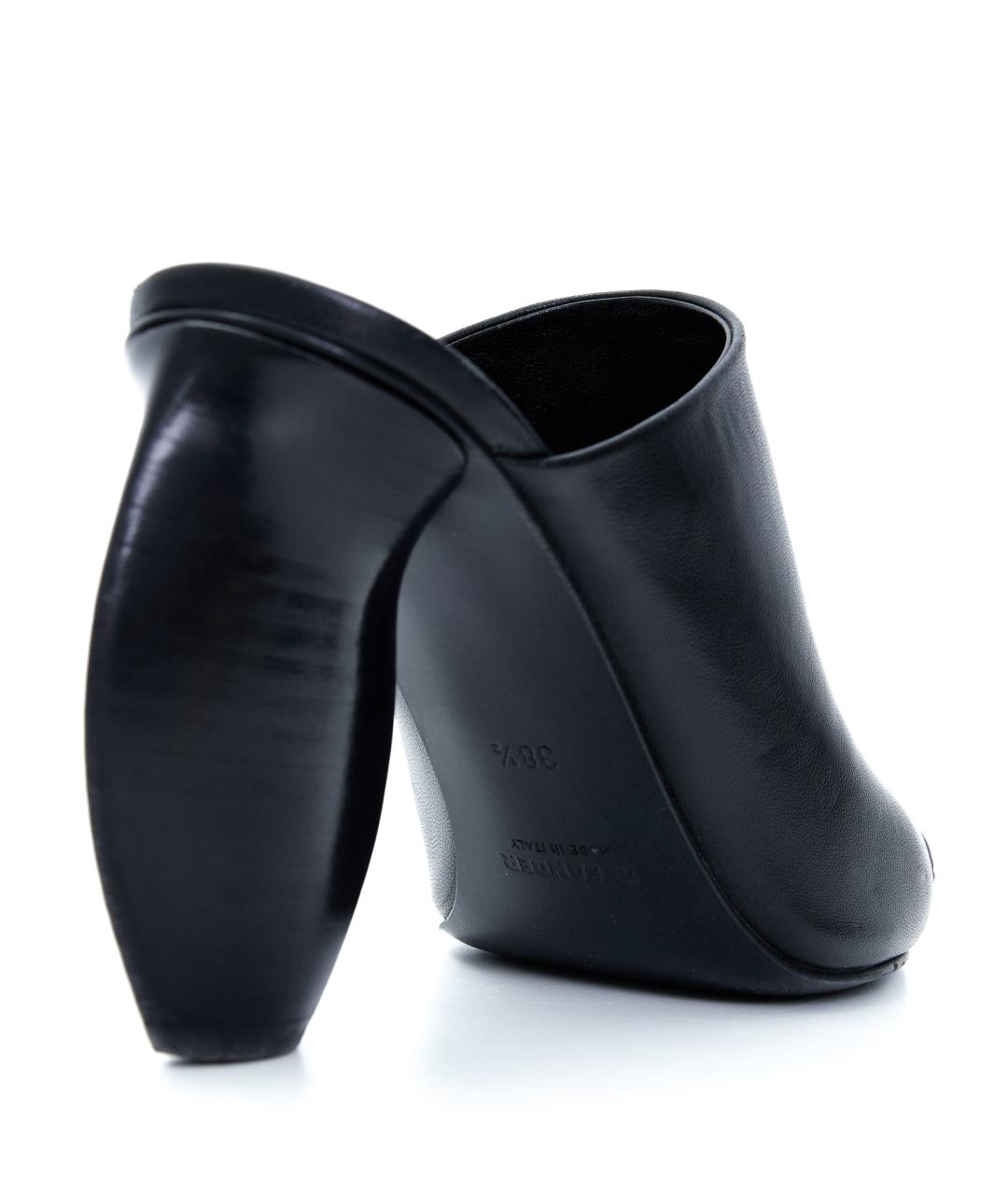 JIL SANDER Черные кожаные босоножки, фото 6