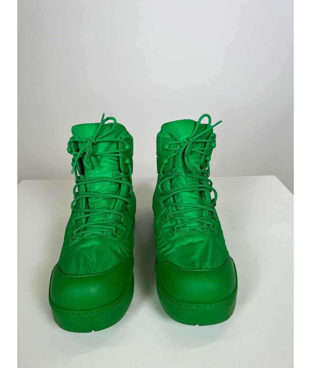 BOTTEGA VENETA Зеленые высокие кроссовки / кеды, фото 2