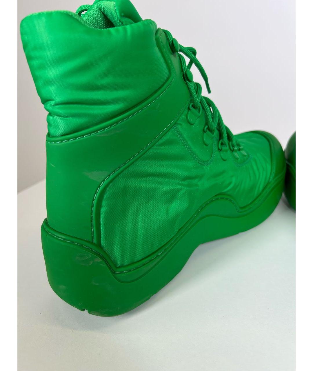 BOTTEGA VENETA Зеленые высокие кроссовки / кеды, фото 6