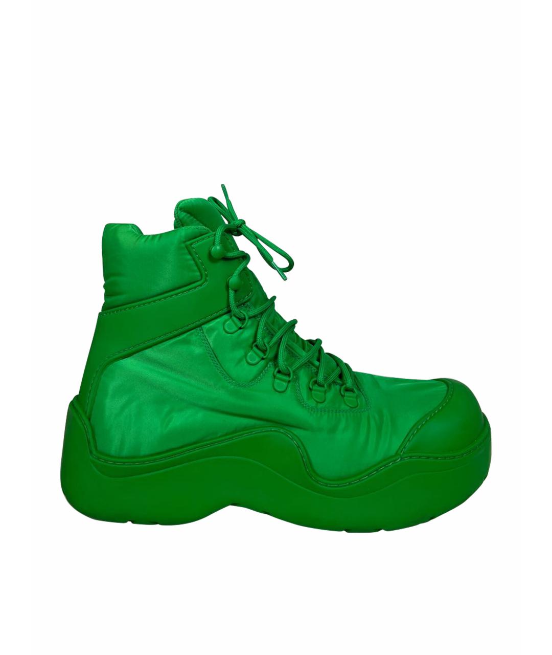 BOTTEGA VENETA Зеленые высокие кроссовки / кеды, фото 1