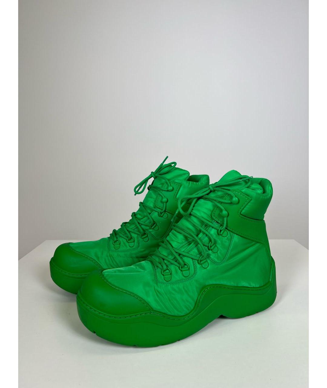 BOTTEGA VENETA Зеленые высокие кроссовки / кеды, фото 4