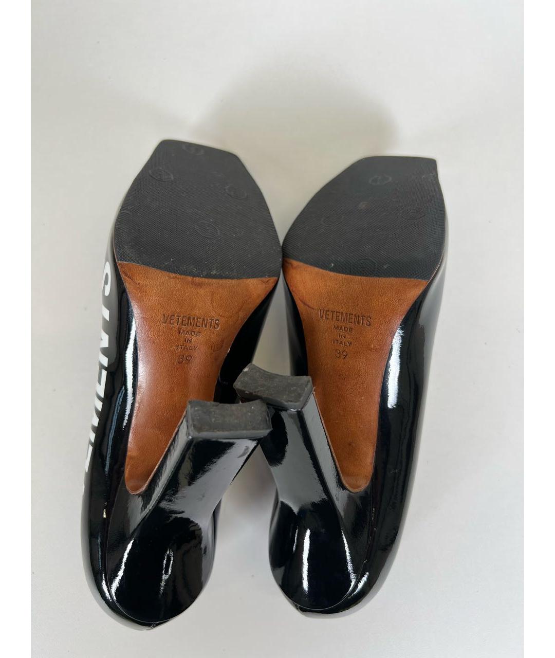 VETEMENTS Черные туфли из лакированной кожи, фото 7