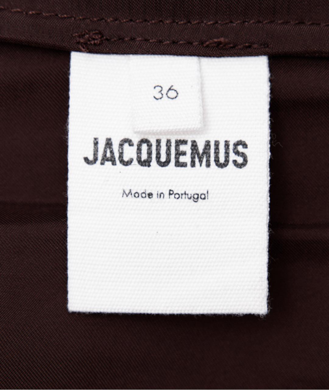 JACQUEMUS Коричневая шелковая блузы, фото 7