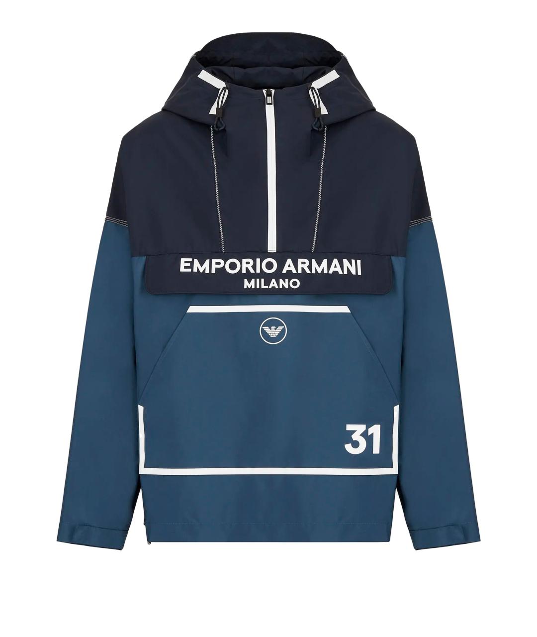 EMPORIO ARMANI Синяя полиэстеровая куртка, фото 1