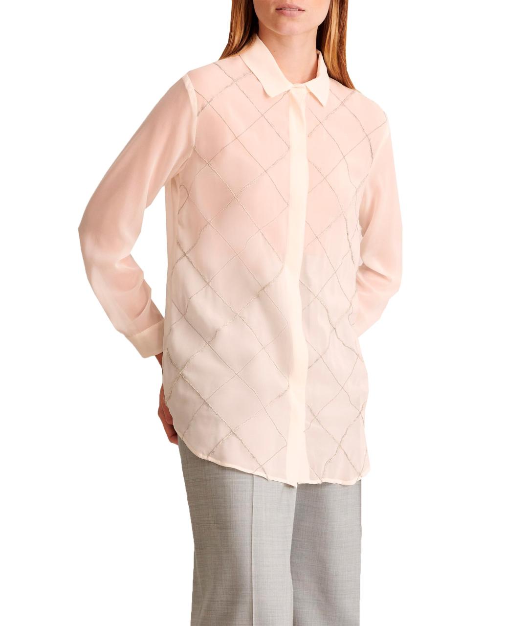 FABIANA FILIPPI Розовая шелковая рубашка, фото 4
