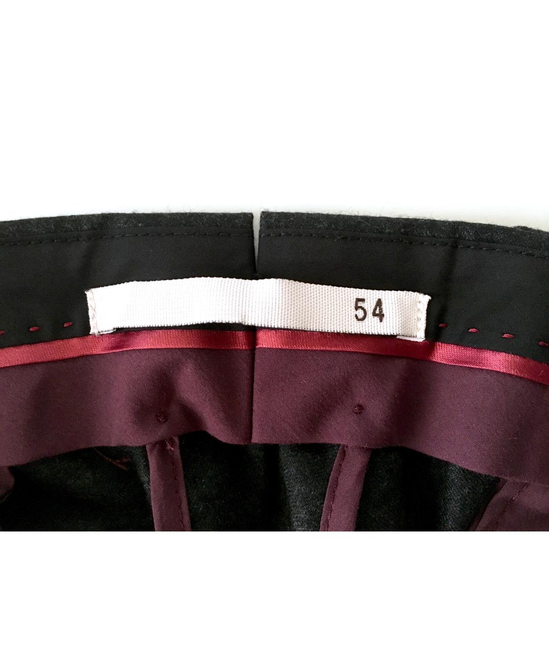 BILANCIONI Антрацитовые шерстяные классические брюки, фото 9