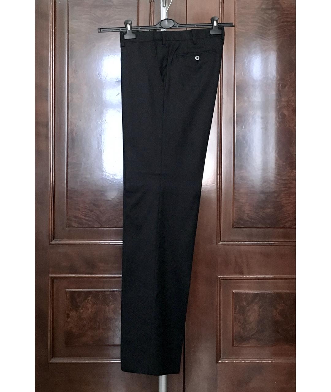 BILANCIONI Антрацитовые шерстяные классические брюки, фото 8