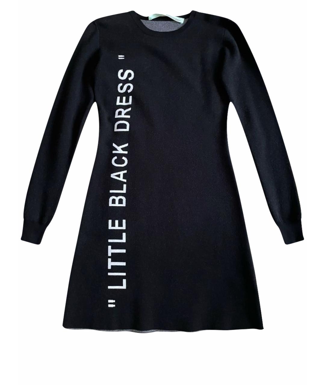 OFF-WHITE Черное вискозное повседневное платье, фото 1