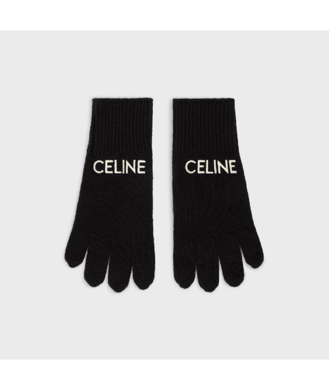 CELINE Черные шерстяные перчатки, фото 6