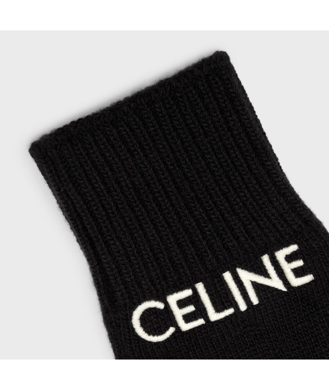 CELINE Черные шерстяные перчатки, фото 3