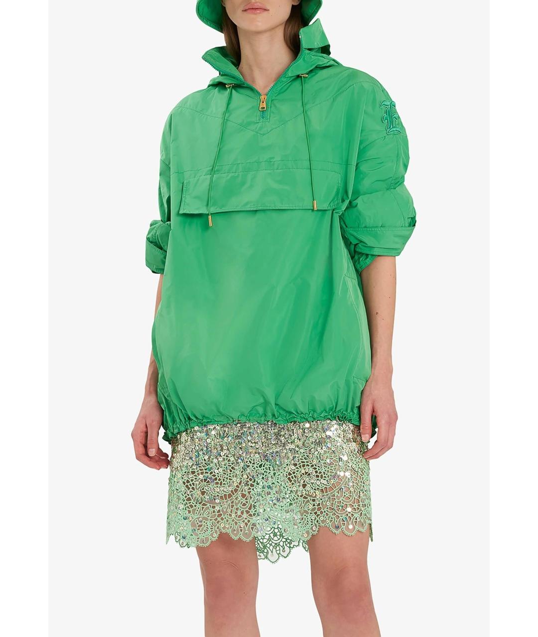 ERMANNO SCERVINO Зеленая полиэстеровая куртка, фото 4