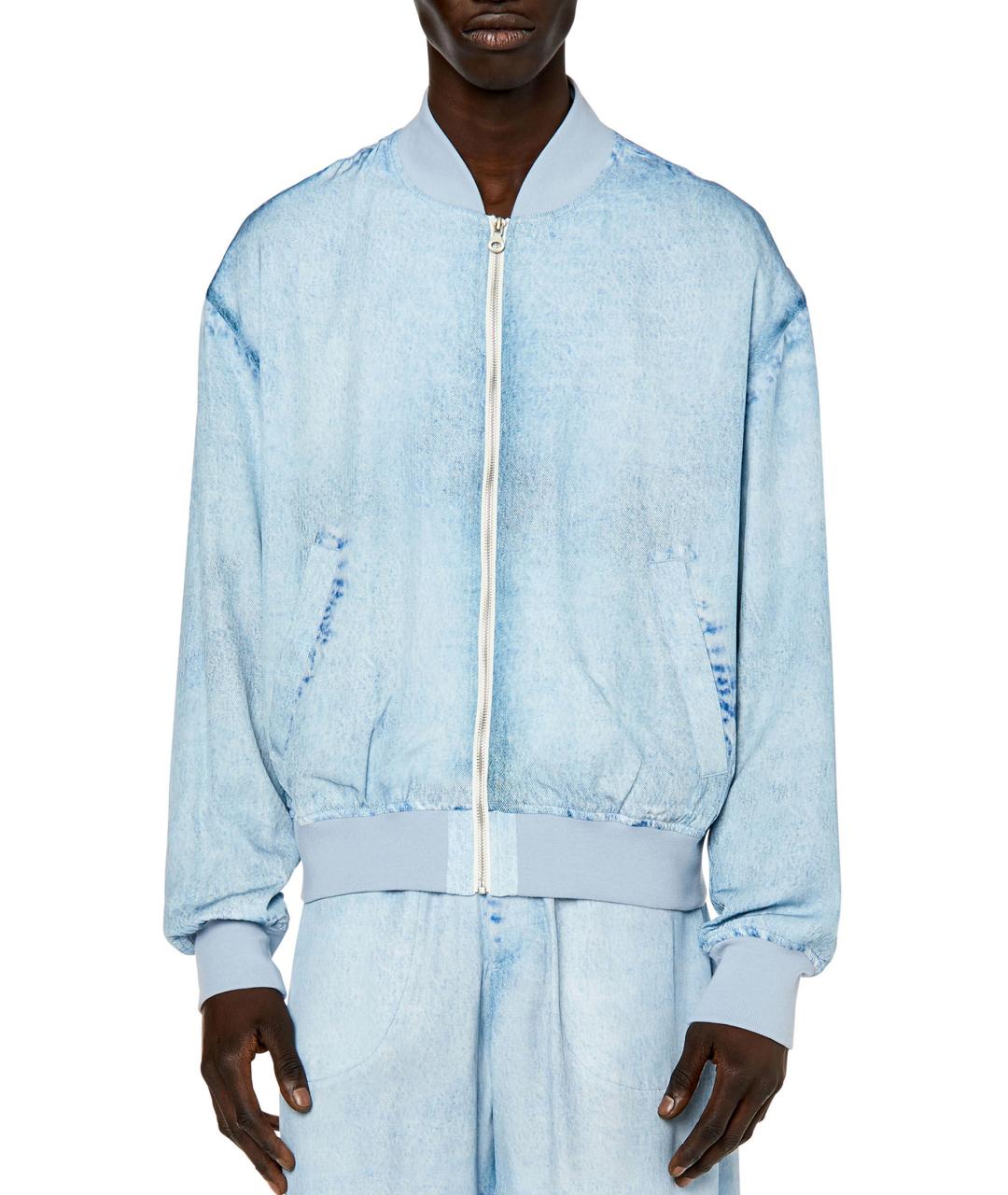 DIESEL Голубая вискозная спортивная куртка, фото 5